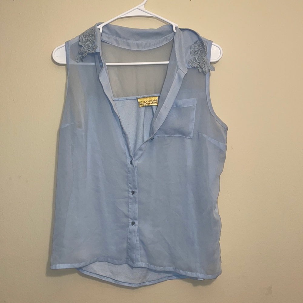🥳Princess Vera Wang Floral Collared Tank - size M